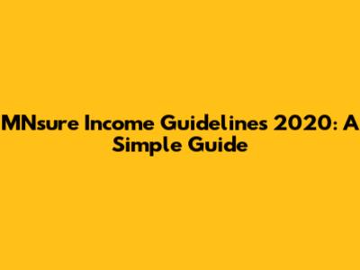 MNsure Income Guidelines 2020: A Simple Guide