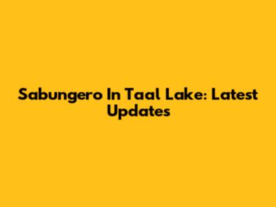Sabungero In Taal Lake: Latest Updates
